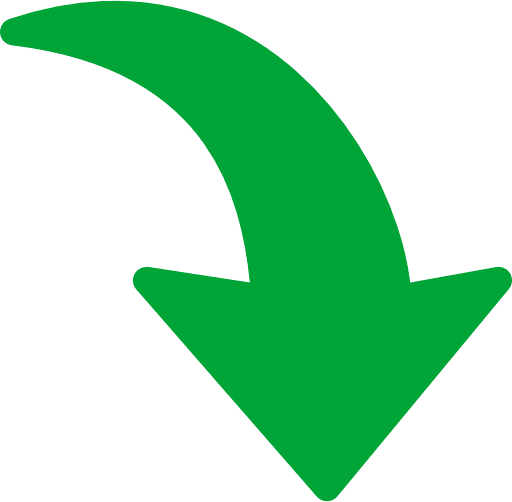 Curved Arrow Right To Bottom Green Icon