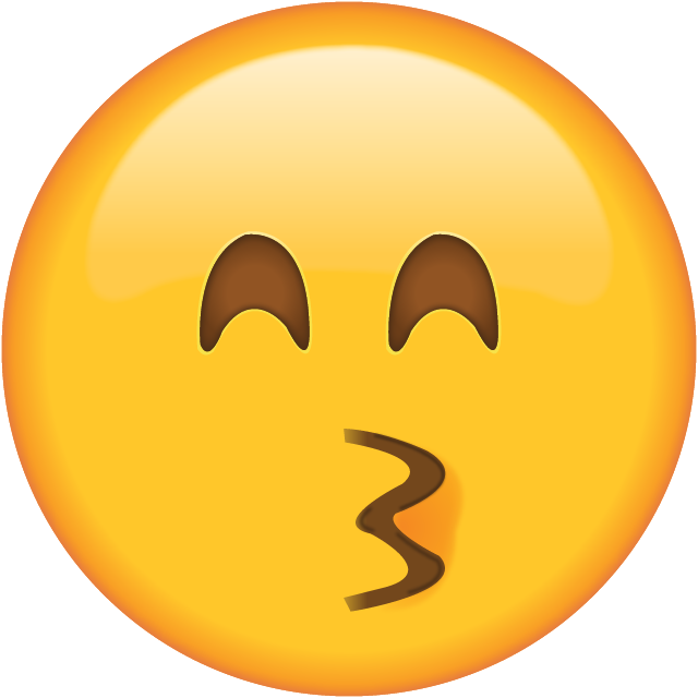 Kissing Face with Smiling Eyes Emoji Icon File HD PNG Image