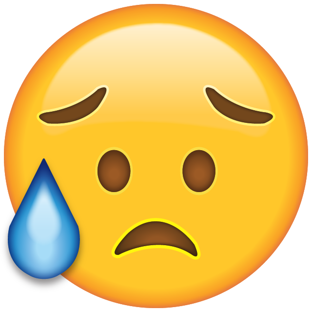 Disappointed but Relieved Face Emoji Free Icon PNG Image