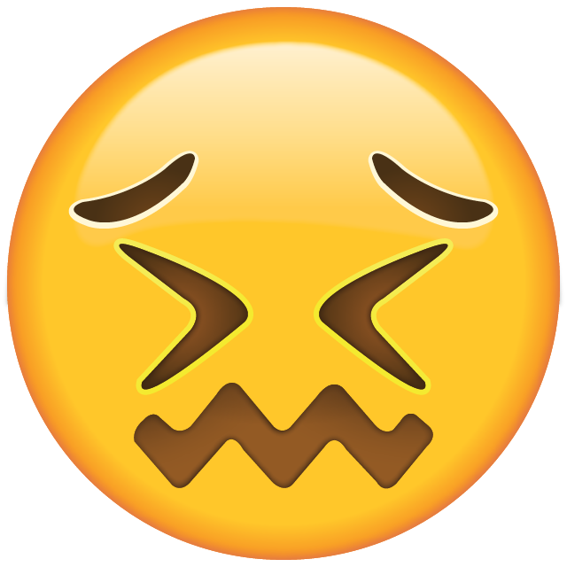 Confounded Face Emoji Free Icon PNG Image