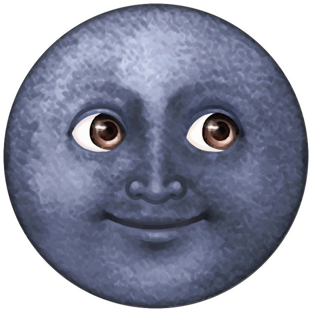 Dark Blue Moon Emoji Free Icon PNG Image
