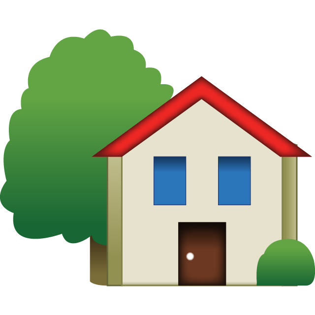 House Emoji With Tree Icon Free Photo PNG Image