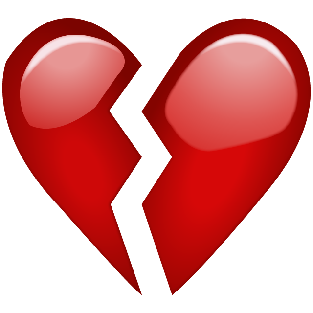 Broken Red Heart Emoji Free Icon HQ PNG Image