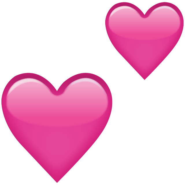 Two Pink Hearts Emoji Icon Download Free PNG Image
