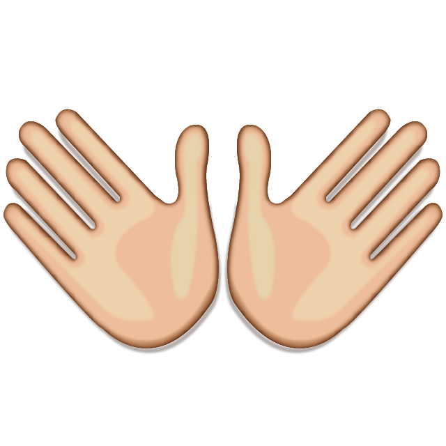 White Open Hands Sign Emoji Free Icon HQ PNG Image