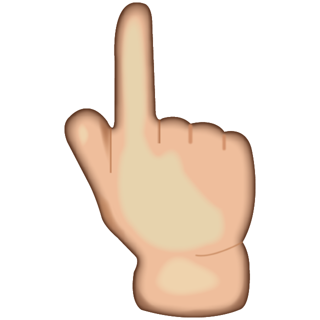 White Up Pointing Backhand Index Emoji Free Icon HQ PNG Image