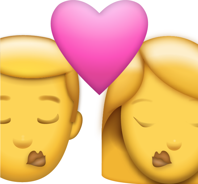 Couple Kiss Emoji Free Icon HQ PNG Image