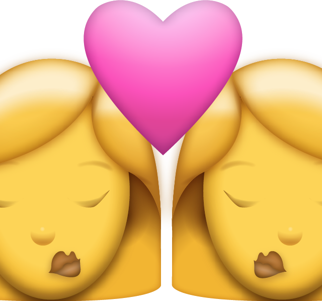 Two Women Kiss Emoji Free Photo Icon PNG Image
