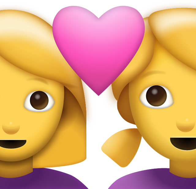 Two Women With Heart Emoji Icon Download Free PNG Image