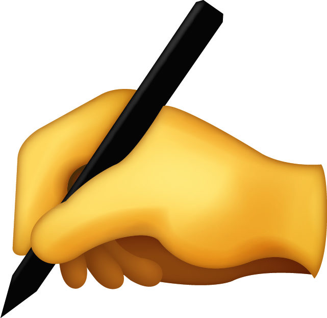 Writing Hand Emoji Icon File HD PNG Image