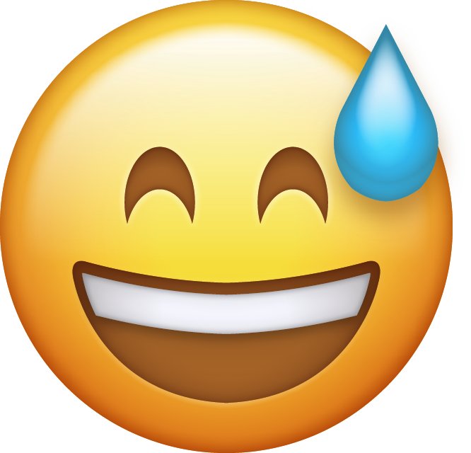 Sweat With Smile Emoji Icon File HD PNG Image