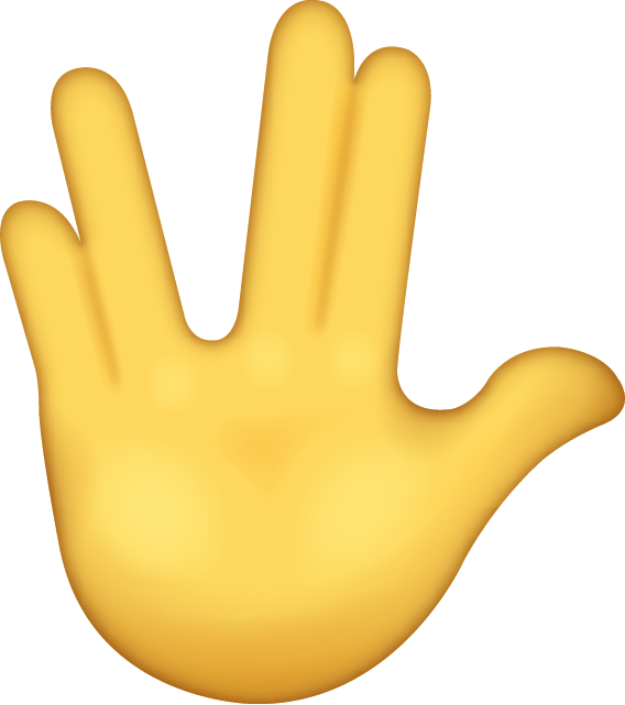 Vulcan Salute Emoji Free Icon PNG Image
