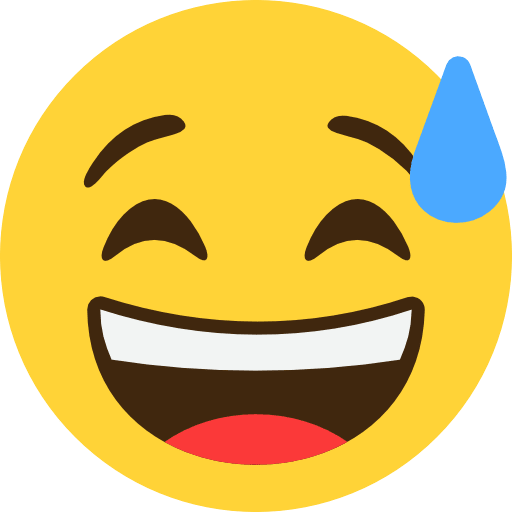 Grinning Face With Sweat Emoji PNG Image