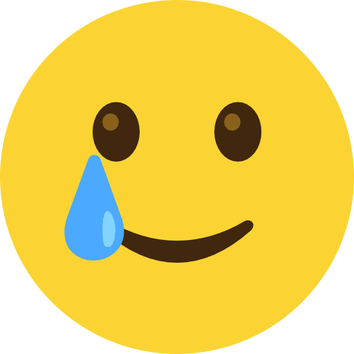 Smiling Face With Tear Emoji PNG Image