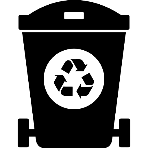 Recycle Trash Bin Black PNG Image