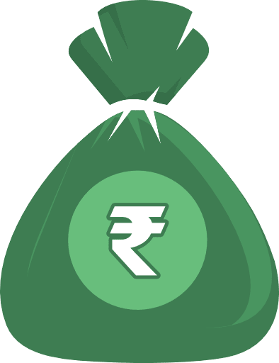 Money Bag Rupee Color PNG Image