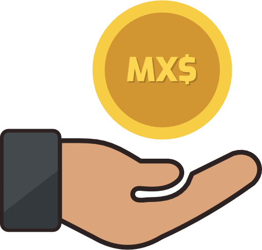 Money Receiving Mexican Peso Color PNG Image