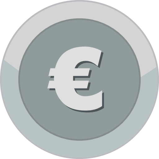 Silver Coin Euro PNG Image