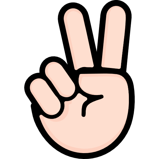 Hand Two Finger Color PNG Image