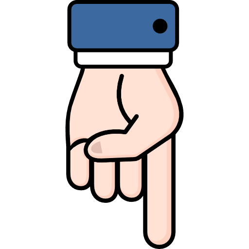 Down Hand Pointer With Shirt Cuff PNG Image