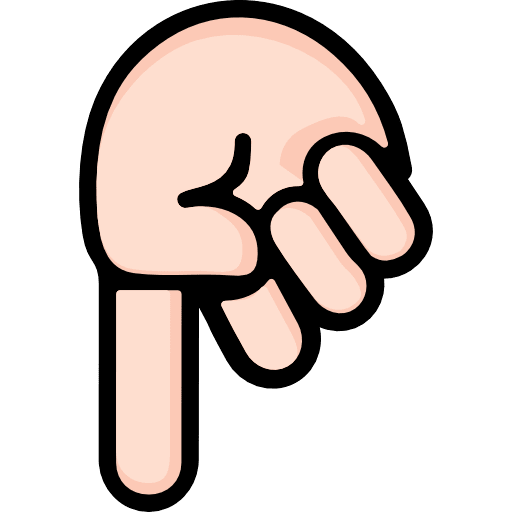 Hand Finger Down Color PNG Image