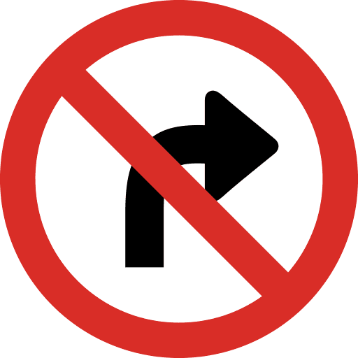 No Right Turn Sign PNG Image
