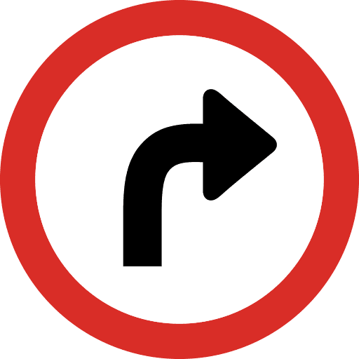 Right Turn Sign Icon