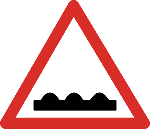 Rough Road Sign PNG Image
