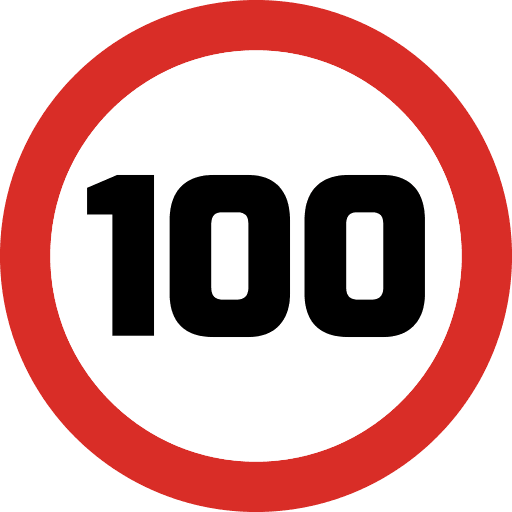 Speed Limit 100 Sign PNG Image