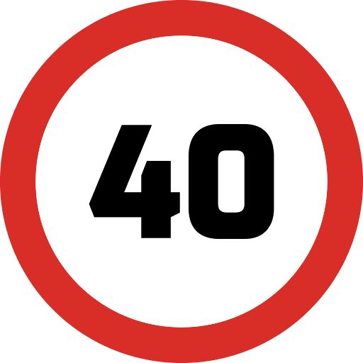 Speed Limit 40 Sign PNG Image
