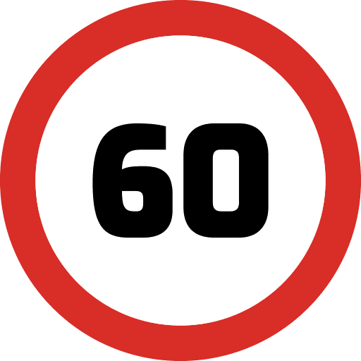 Speed Limit 60 Sign PNG Image