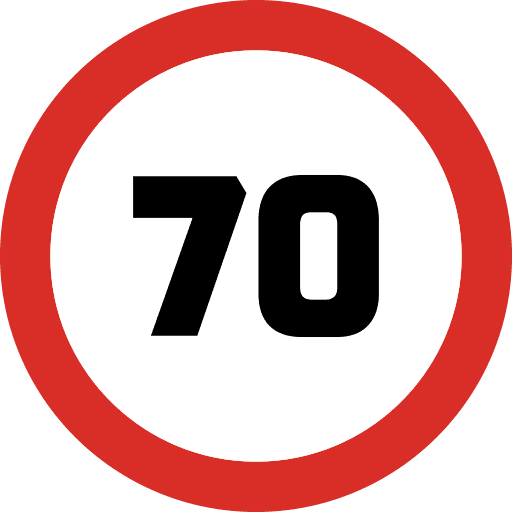 Speed Limit 70 Sign PNG Image
