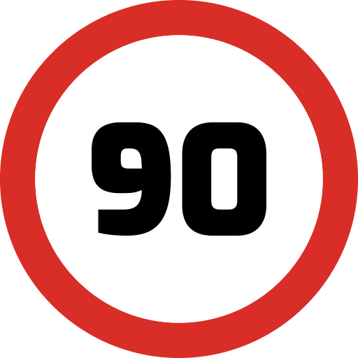 Speed Limit 90 Sign PNG Image