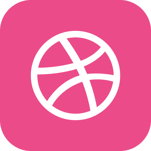 Dribbble Square Color Icon