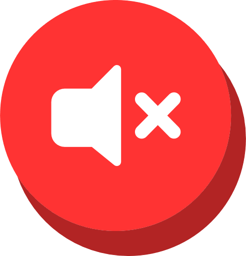 Volume Mute Button Red PNG Image
