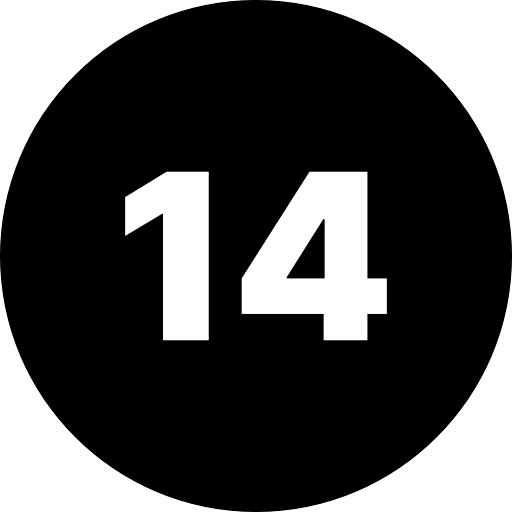 Fourteen Number Round PNG Image