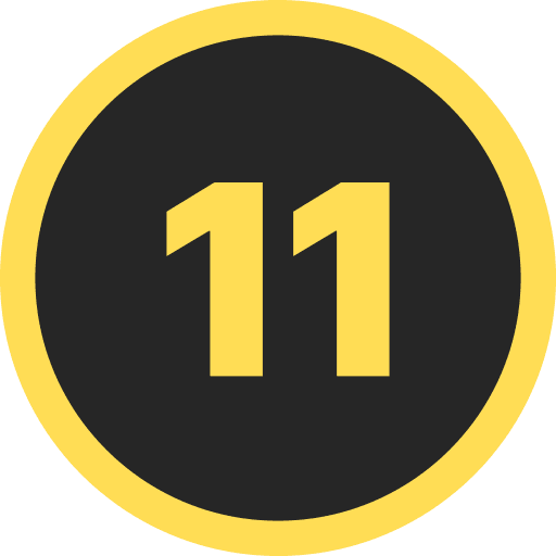 Number Eleven Round Icon