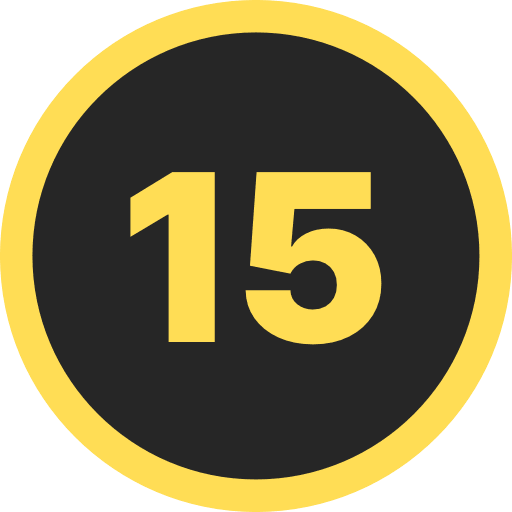 Number Fifteen Round PNG Image