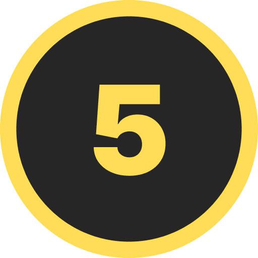 Number Five Round PNG Image