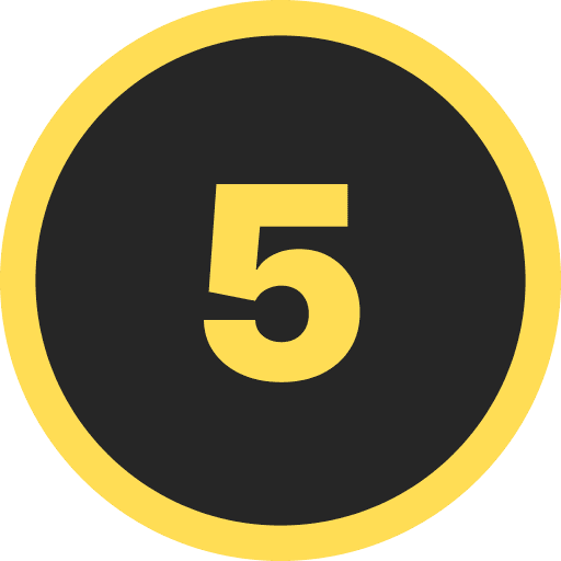 Number Five Round Icon