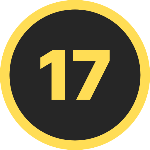 Number Seventeen Round PNG Image