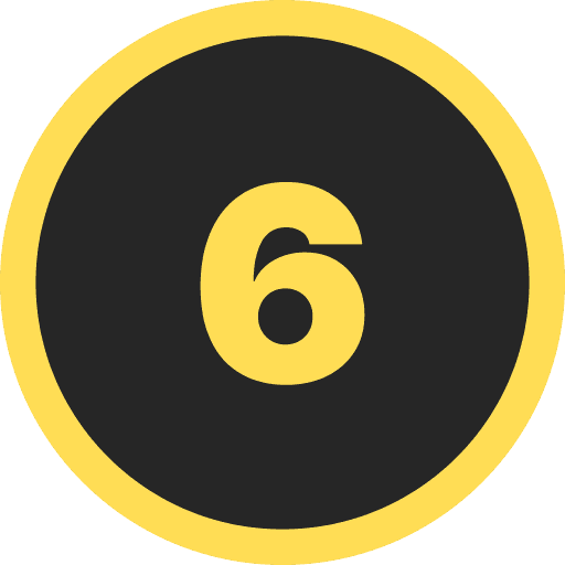 Number Six Round PNG Image
