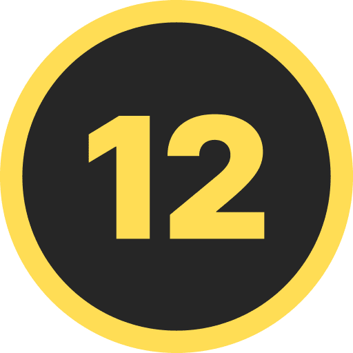 Number Twelve Round PNG Image