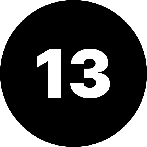 Thirteen Number Round PNG Image