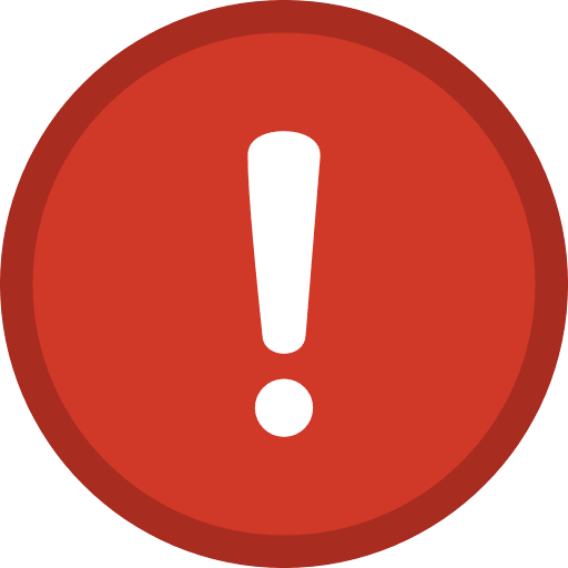 Exclamation Warning Round Red PNG Image