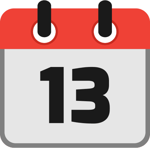 Calendar Date 13 PNG Image