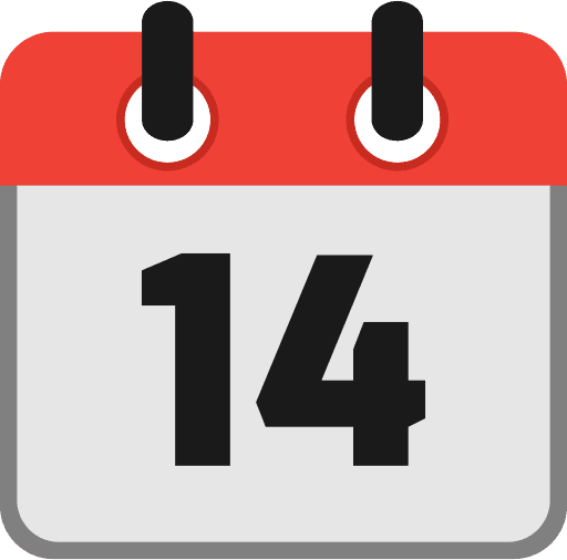 Calendar Date 14 PNG Image