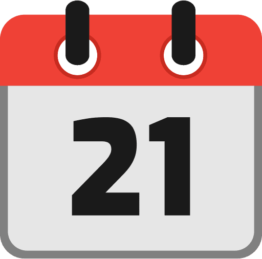 Calendar Date 21 PNG Image
