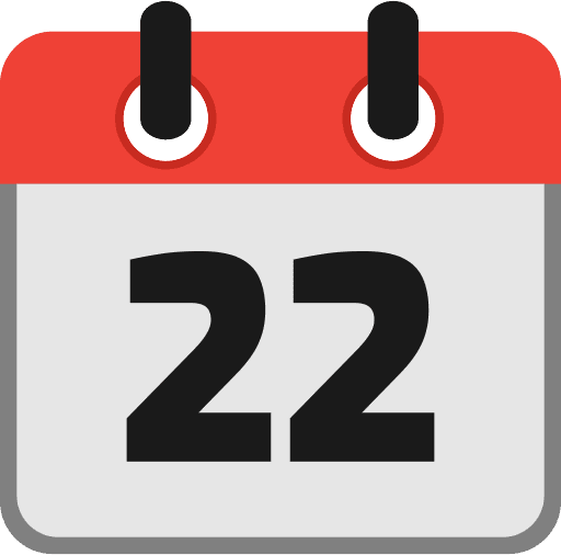 Calendar Date 22 PNG Image
