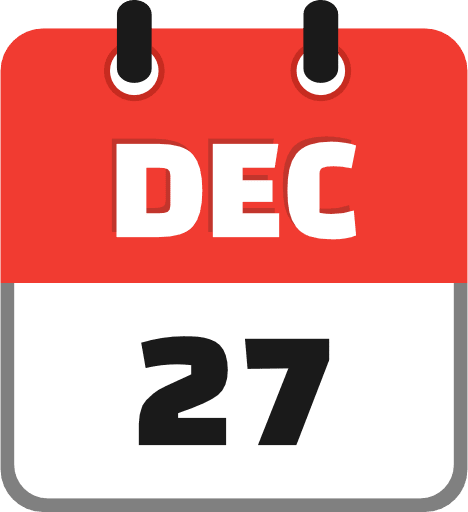 December 27 PNG Image